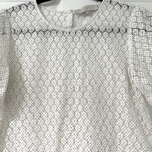 Loft lace button back blouse